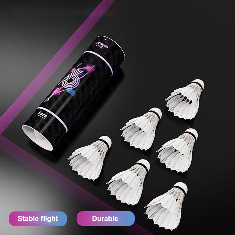 Feather Shuttlecock - 3/6 Peças de Petecas de Badminton
