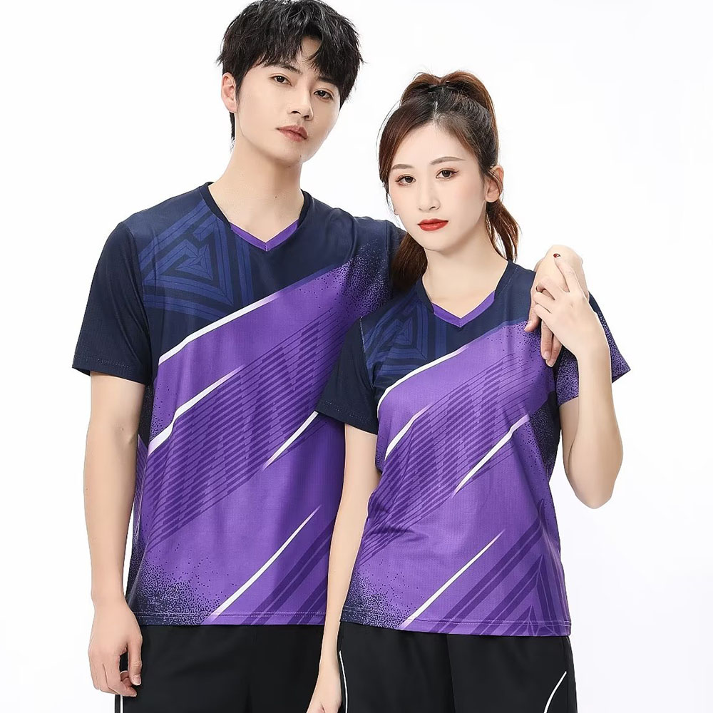 Badminton Jersey - Tops esportivos de manga curta masculino