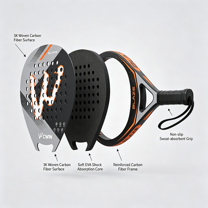 Raquete de Padel CWIN BLAZE 3K - Badminton Racket Carbon avaliação e preço